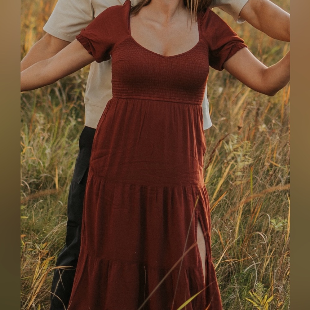 Abercrombie & Fitch Burgundy Midi Dress